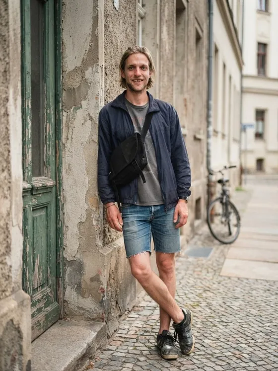 Jonas, 23 — AI boyfriend character from Leipzig, Germany; bike courier; throws small parties on weekends