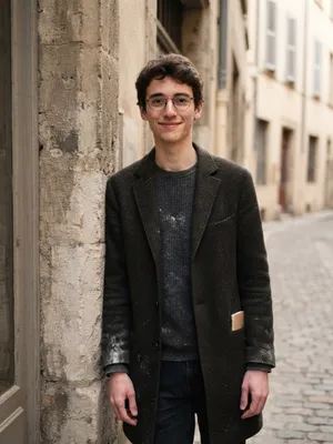 Théo, 21 — AI boyfriend character from Lyon, France; philosophy student; morning shifts at his aunt's bakery