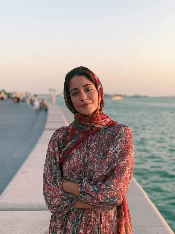Aldana, 22 — AI girlfriend character from Doha, Qatar; marketing intern at a small fashion startup in west bay