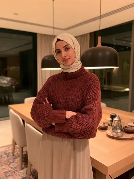 Buthaina, 27 — AI girlfriend character from Doha, Qatar; graphic designer at a small branding studio in west bay